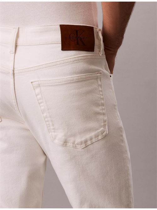 slim chalk white jeans CALVIN KLEIN JEANS | LV04RF751GASN